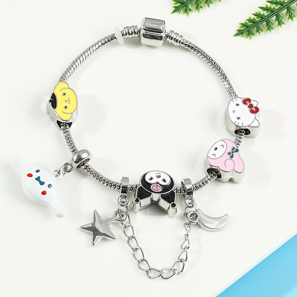 Sanrio Hello Kitty Y2K Bracelets Anime Kawaii Cinnamoroll My Melody Silver Rhinestone Womens Girls Jewelry Accessories Gifts, Women's, Size: One Size