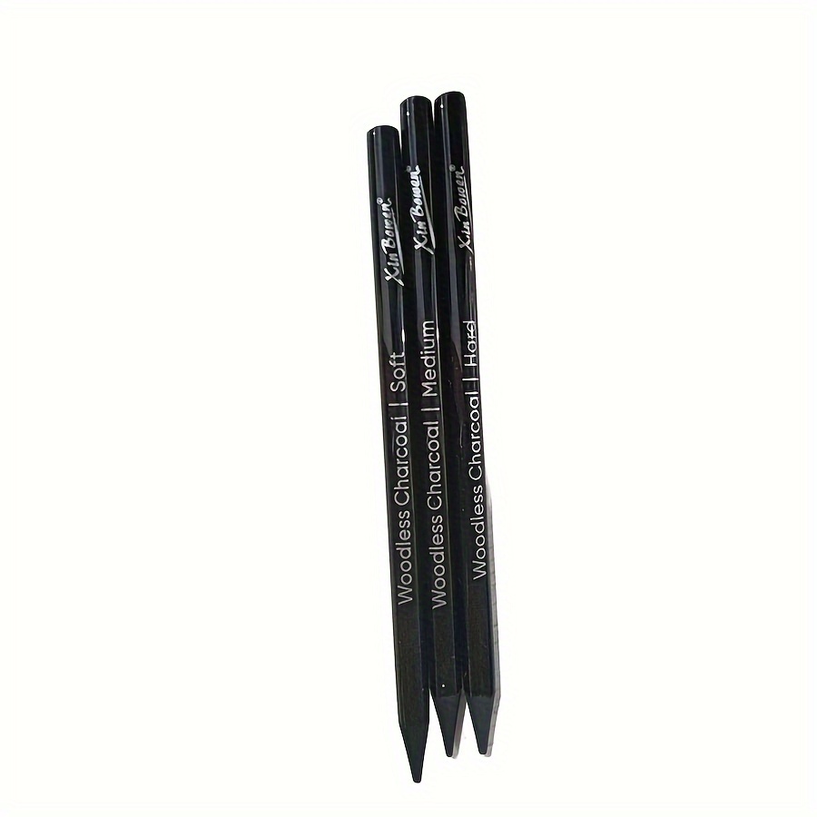 Professional Charcoal Pencils Drawing Set (soft Medium Hard) - Temu