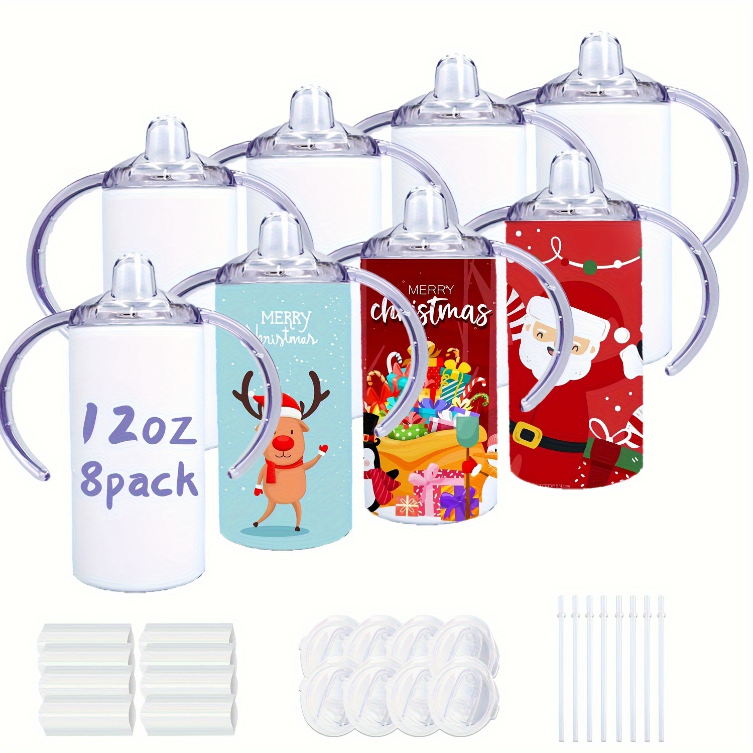 Sublimation Sippy Cups Blank With Handles Straight - Temu