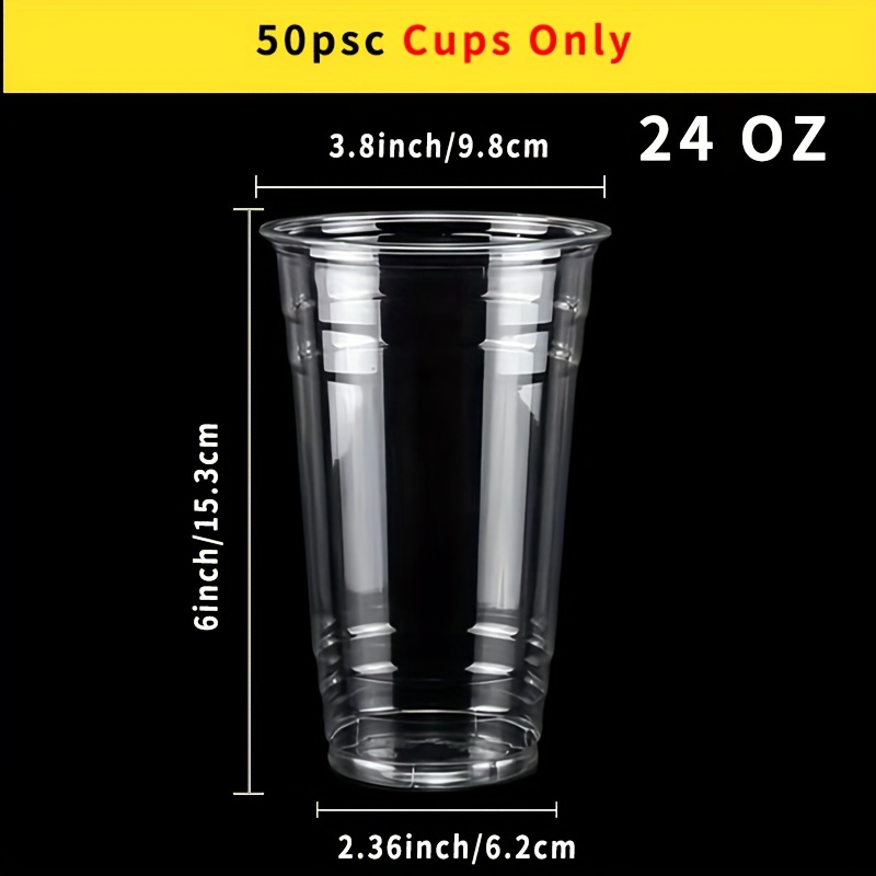 50 Vasos De Plástico Vasos De Café De 17oz/24oz Vasos - Temu