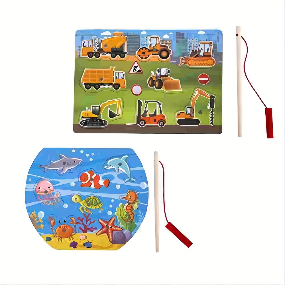 39pcs Fishing Game-Magnetic Fishing Puzzles- Sea Creatures Kids