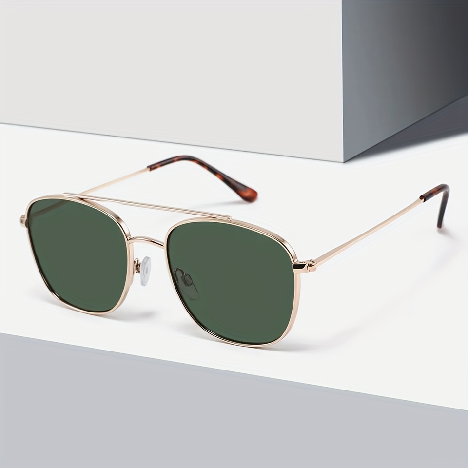 Men's New Fashion Pilot Sunglasses Metal Frame Uv 400 Lens - Temu