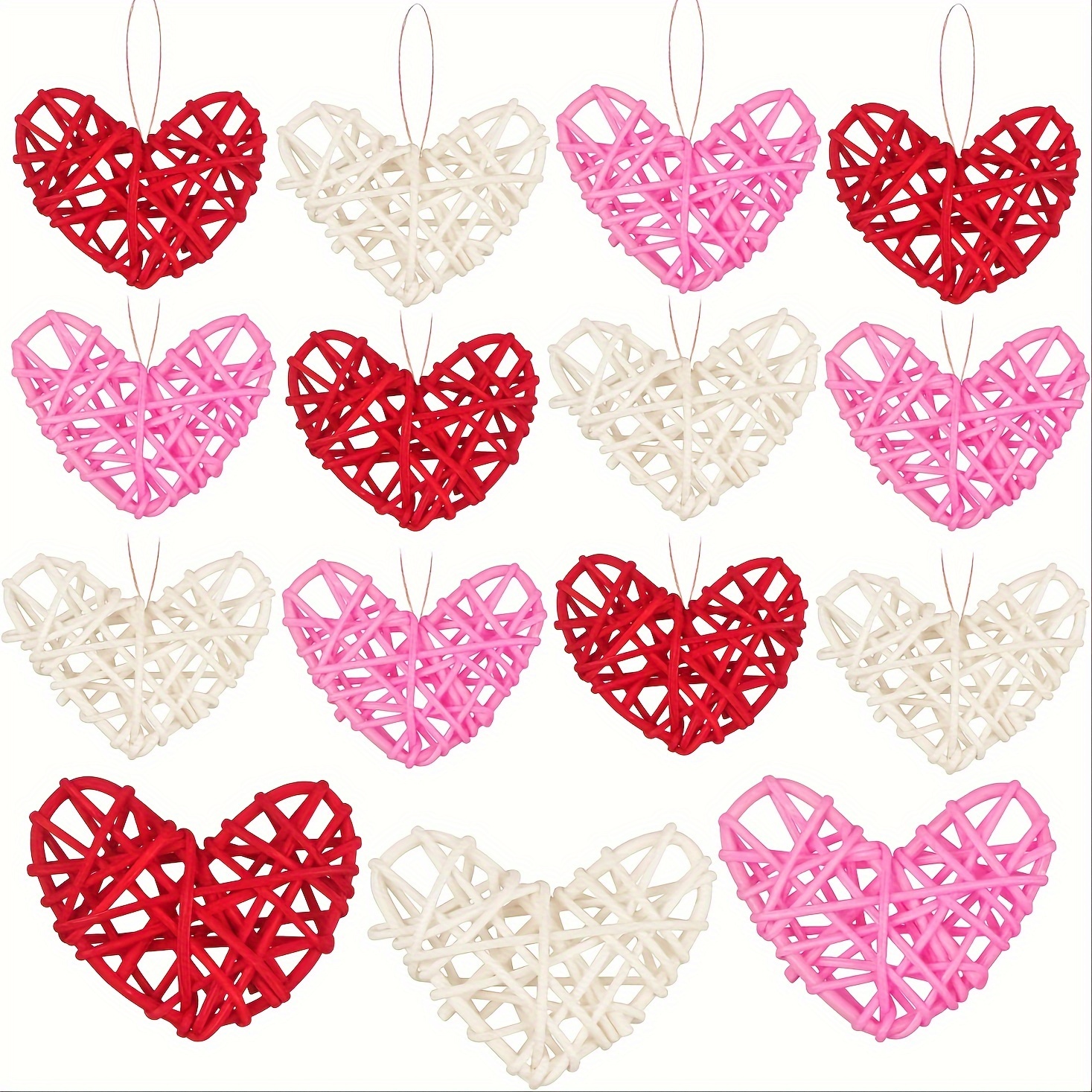  Geosar 24 Pieces Heart Rattan Balls, Valentines Day Rattan  Balls Natural Wicker Heart Shaped Balls 4 Colors for Valentine's Day  Wedding DIY Craft Home Decor Vase Fillers(Rattan, 4 Inch) : Home