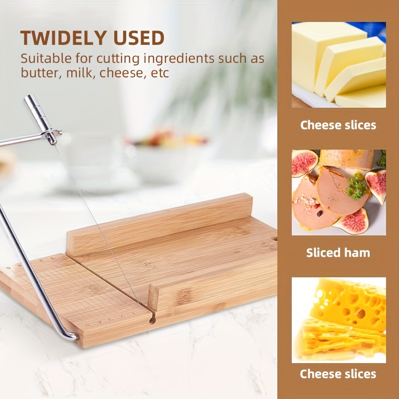 Ergonomic Wooden Cheese Slicer With Adjustable Thickness And - Temu