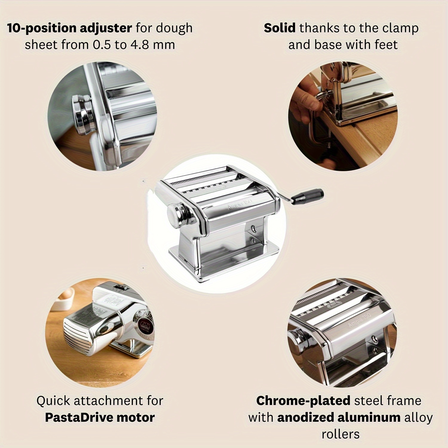 Pasta Maker Machine Roller Pasta Maker Adjustable - Temu