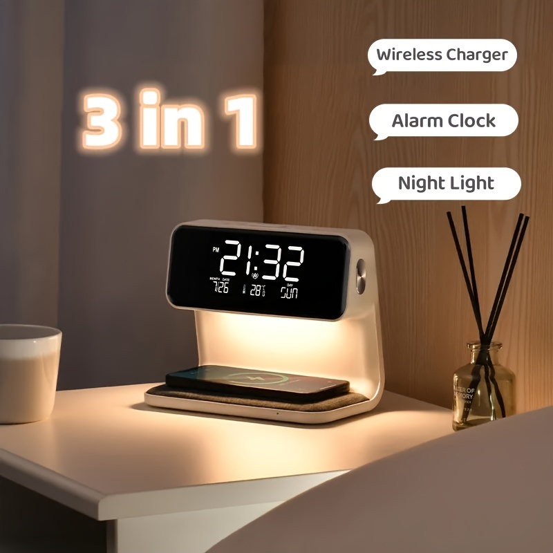 Smart Nachtlicht Digital Wecker mit Innentemperatur, batteriebetriebener  Schreibtisch kleine Uhr