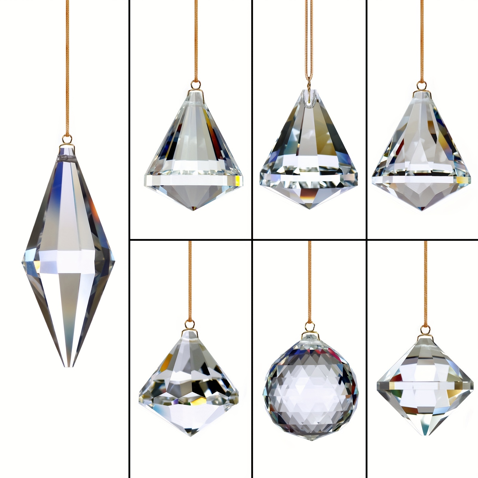 8pcs/set 20mm Chandelier Crystal Ball Suncatcher Rainbow Maker Glass Prism  Pendant Window Hanging Ornament Home Garden Decor - AliExpress
