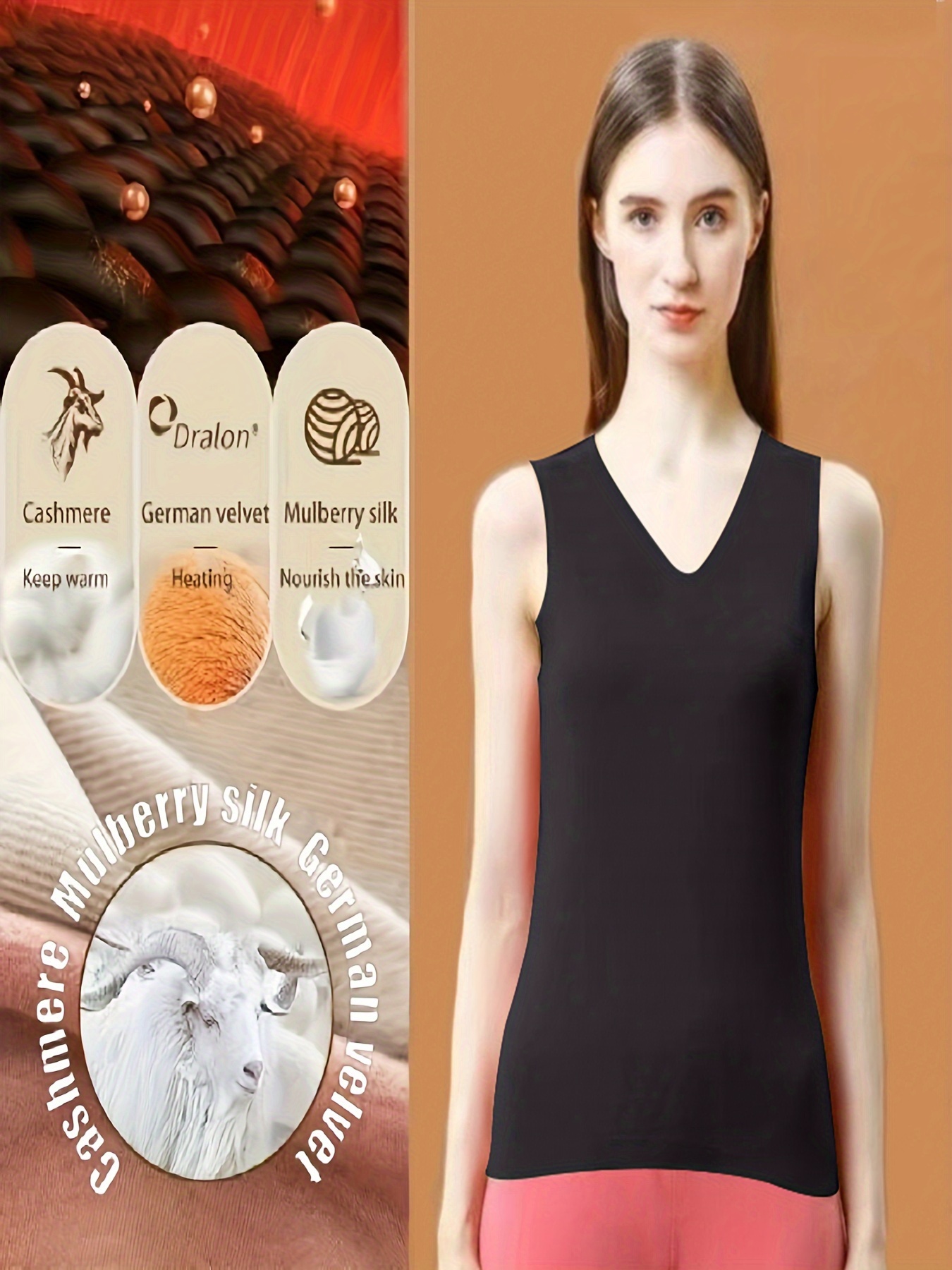 Sleeveless Thermal Shirts Women Built In Bra V Neck Vest - Temu