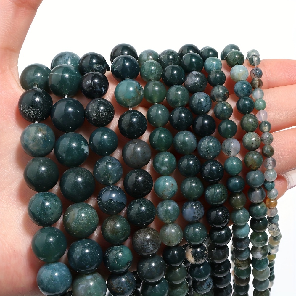 12mm Antiqued Matte Green Line Brown Agate Beads Genuine Gemstone Natural Jewelry Making, Women's, Size: One size, Beige