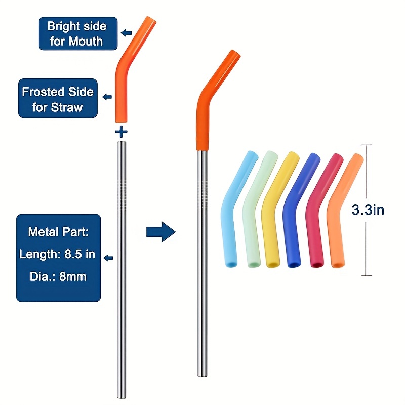 8.5 Wide-Mouth Reusable Steel Straws