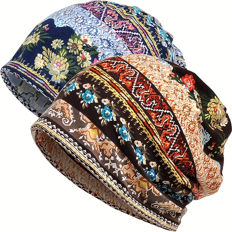 

Retro Style Pattern Floral Printed Unisex Sun Hat Brimless Headwrap