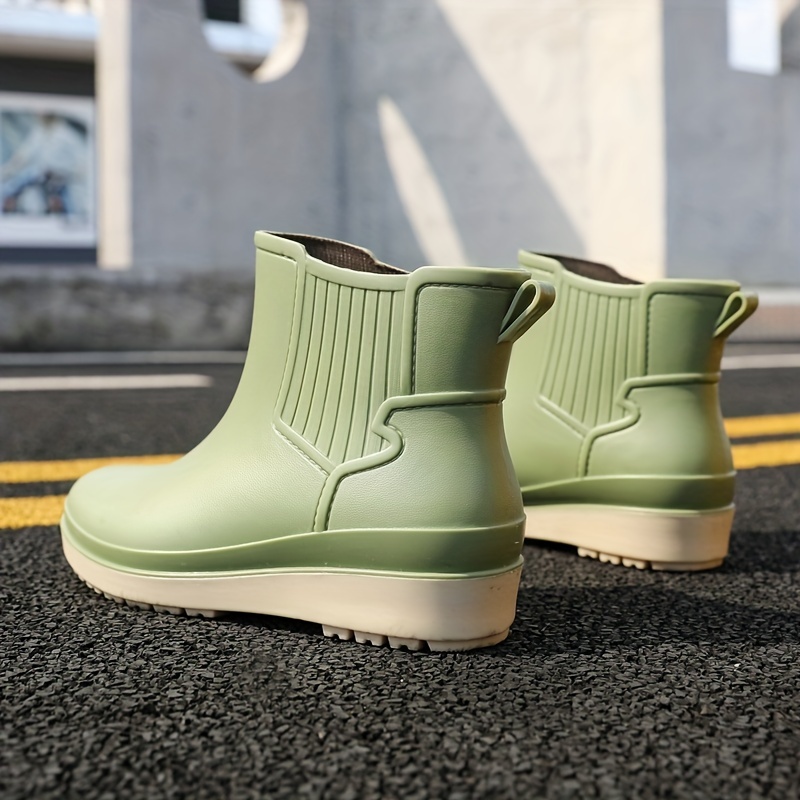 Women's Waterproof Ankle Rainboots, Solid Color