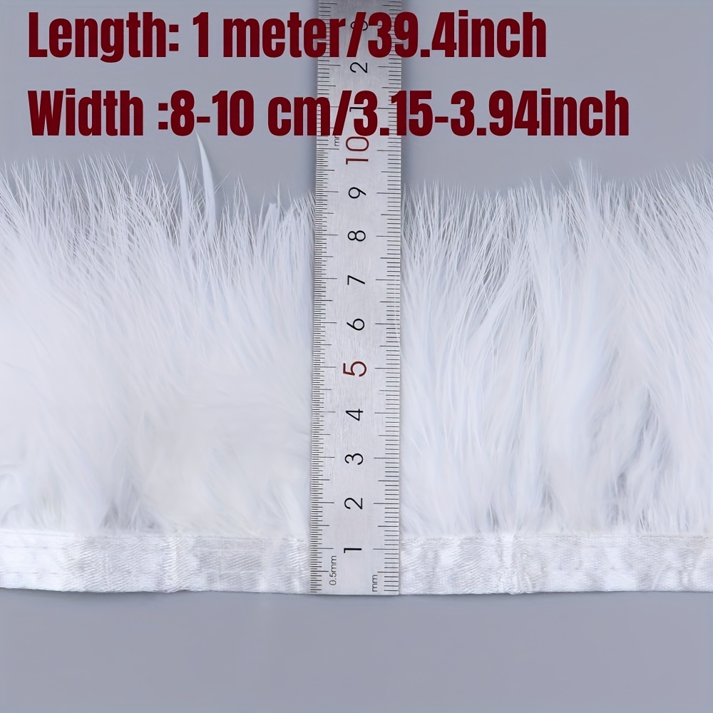 Red Ostrich Feathers Trim Sewing Fringe 2Yard 4-6inch For DIY Dress Sewing  Craft Clothing Latin Wedding Dress Decoration Ostrich Feather Trim