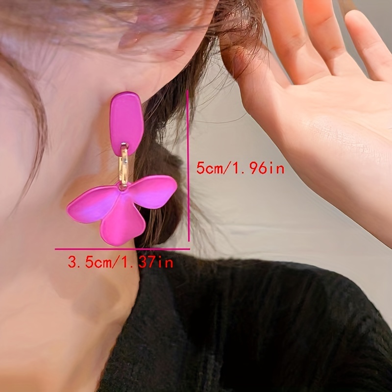 color blossom long earrings
