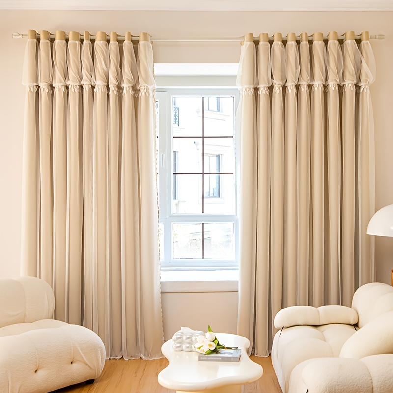 Cortinas de lino, cortinas opacas completas con ojales, aislamiento  térmico, cortinas de dormitorio, capa trasera, reducción de ruido para  decoración