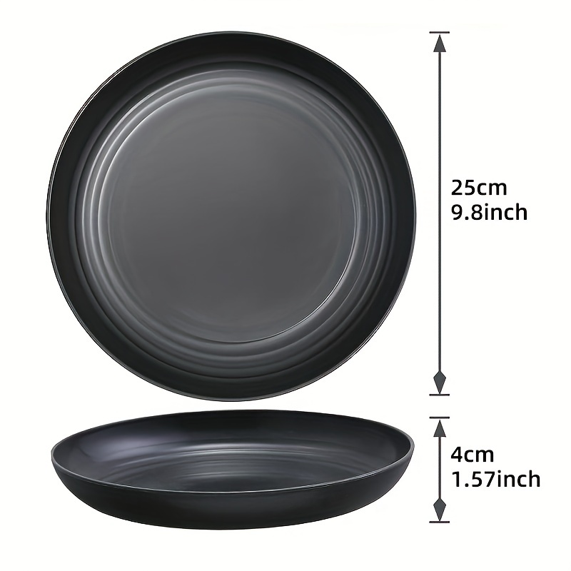 Black Round Microwave Safe Plate