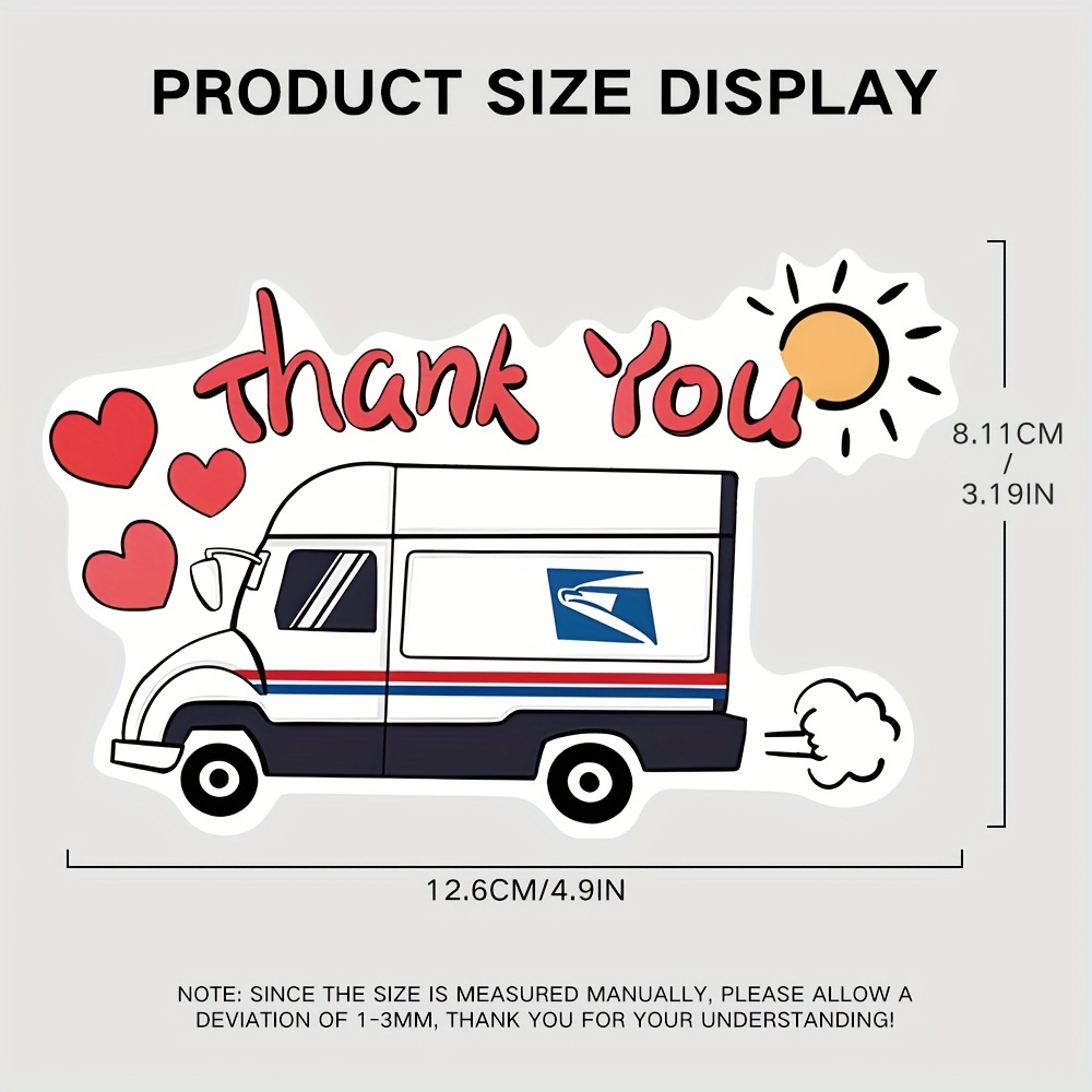 1pc Thank You USPS Sticker For Mailbox, Thank U Stickers Vinyl Stickers With Love And Support For USPS Mail Carriers, for car motorcycle sticker, garden mailbox, entry gate, truck, water bottle, helmet, mobile phone