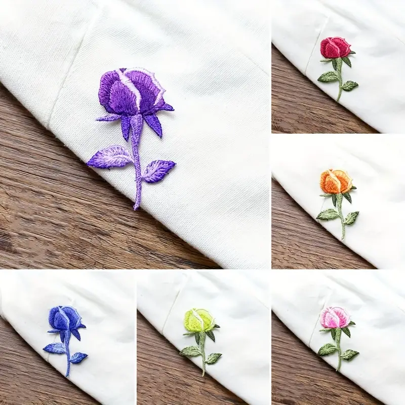 Small Flower Rose Flower Cloth Stickers Decorative Decals - Temu