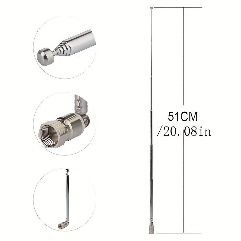 fm telescopic antenna kit 75 unbal f type connector dab radio replacement antenna for tv am fm radio stereo receiver bose wave radio etc
