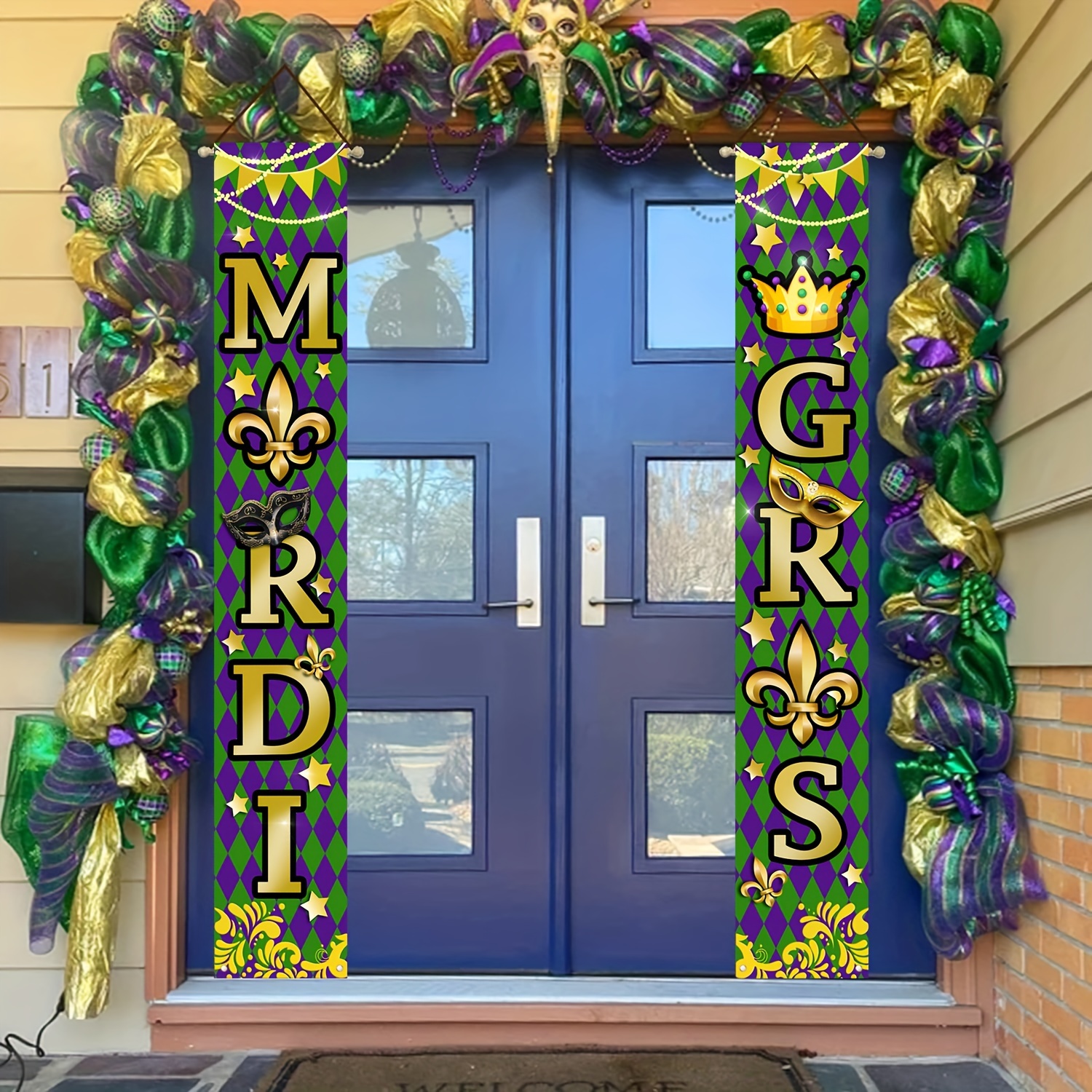 Cute Mardi Gras Decorations for Your Front Door