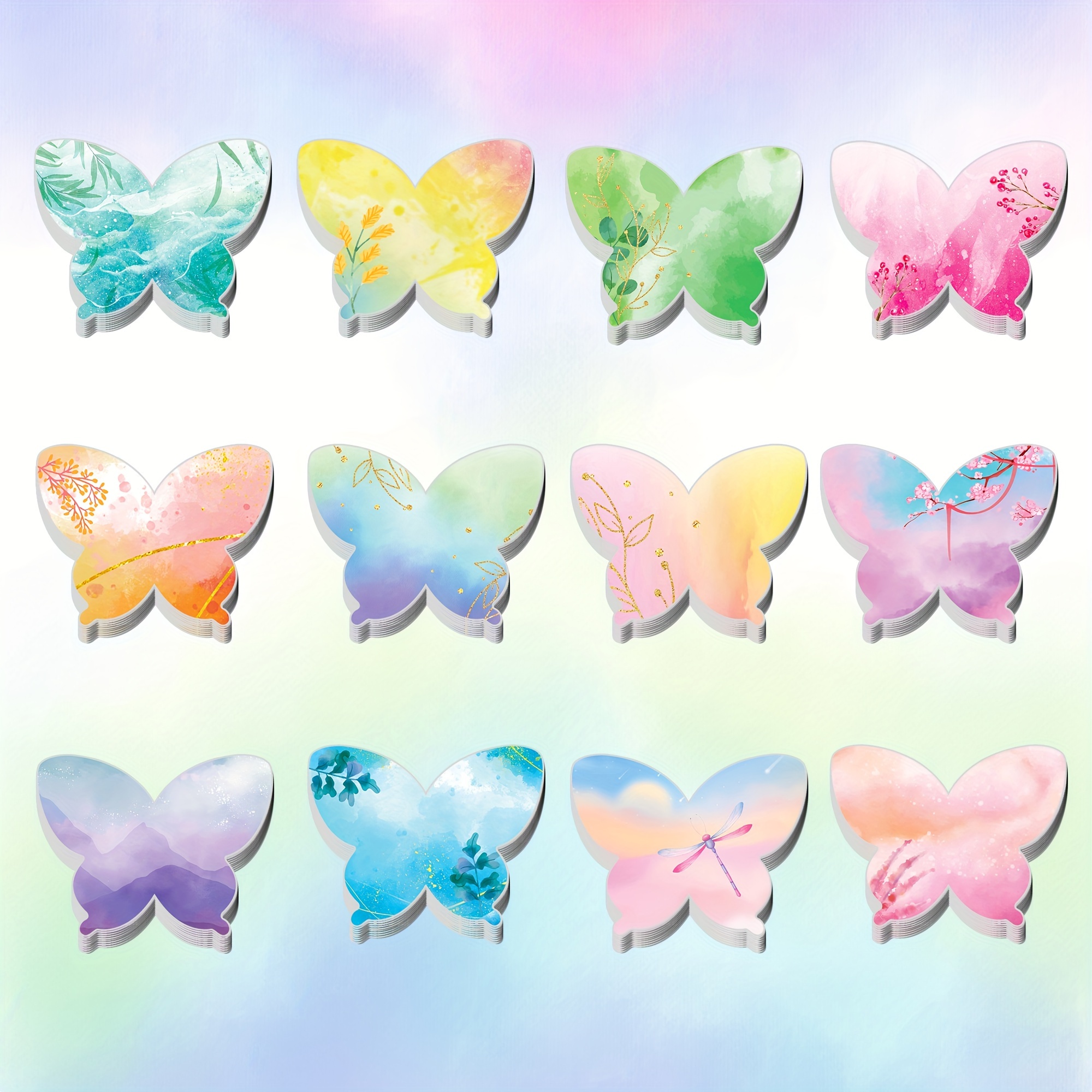 

240pcs Butterfly Sticky Notes Notepad Self-adhesive Writing Memo Pads For Office School Stationery Party Supplies