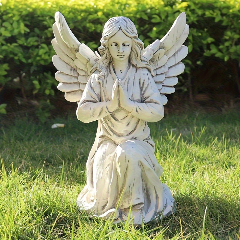 

1pc 3d Statue, Praying Outdoor Garden Resin Crafts, Art Ornaments, Landscaping Diy Garden Sculptures, For Yard Lawn Home Decor