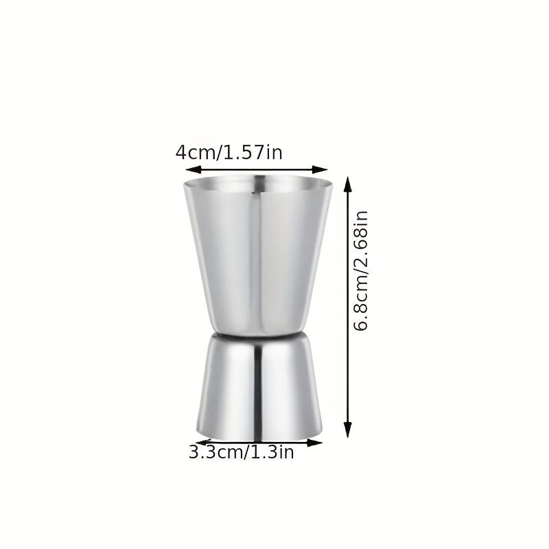 Curled Stainless Steel Double Ended Measuring Glass Cocktail