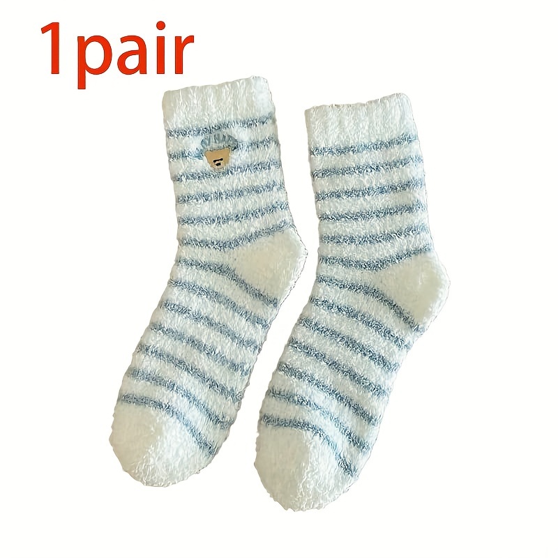 1 Par De Calcetines Peludos Suaves Y Cómodos Con Bonito Patrón, Calcetines  Térmicos Cálidos Y Difusos Para Otoño E Invierno - Deporte Y Aire Libre -  Temu