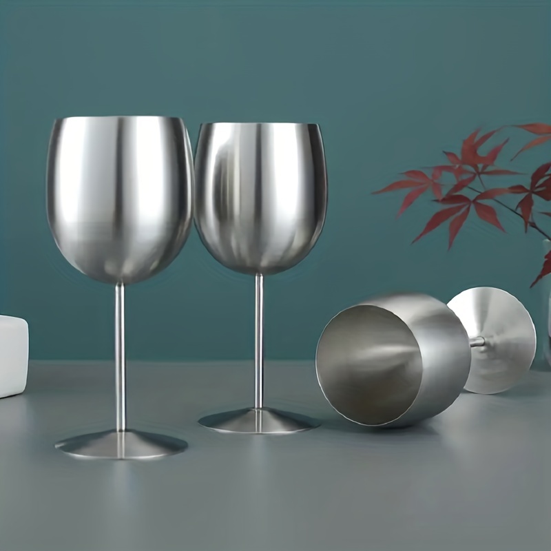 Stainless Steel Stemmed Globet Wine Glasses