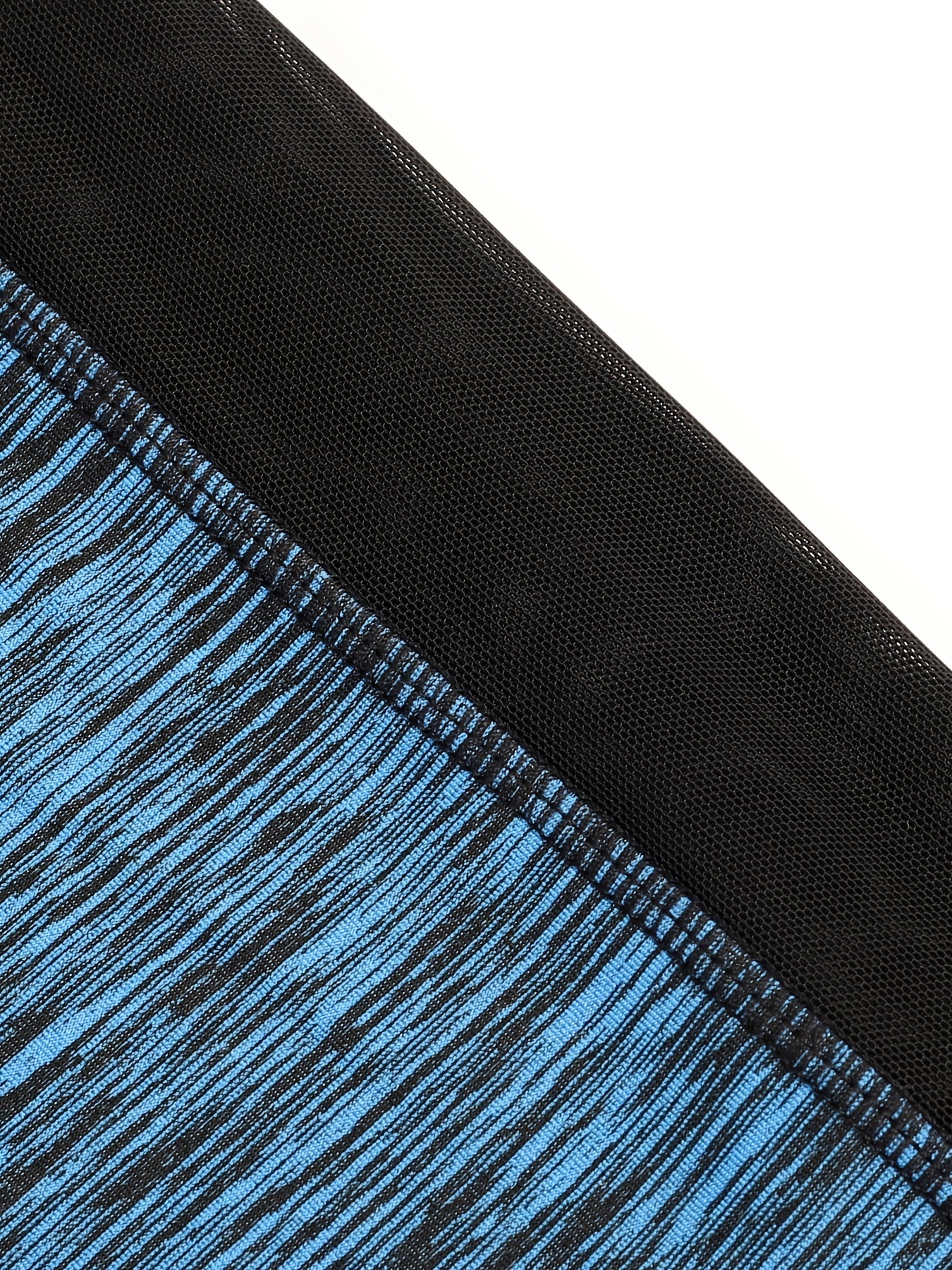 Blue black carbon fiber patterned leggings