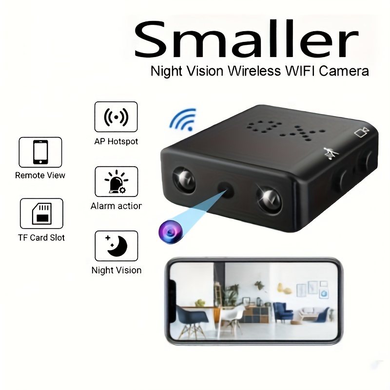  Mini Wireless Hidden Camera WiFi Camera HD 1080P Indoor Home  Security Cameras with Feed Covert Baby Nanny Cam Tiny Smart Pet Dog Cameras  with Night Vision and Motion Detection 