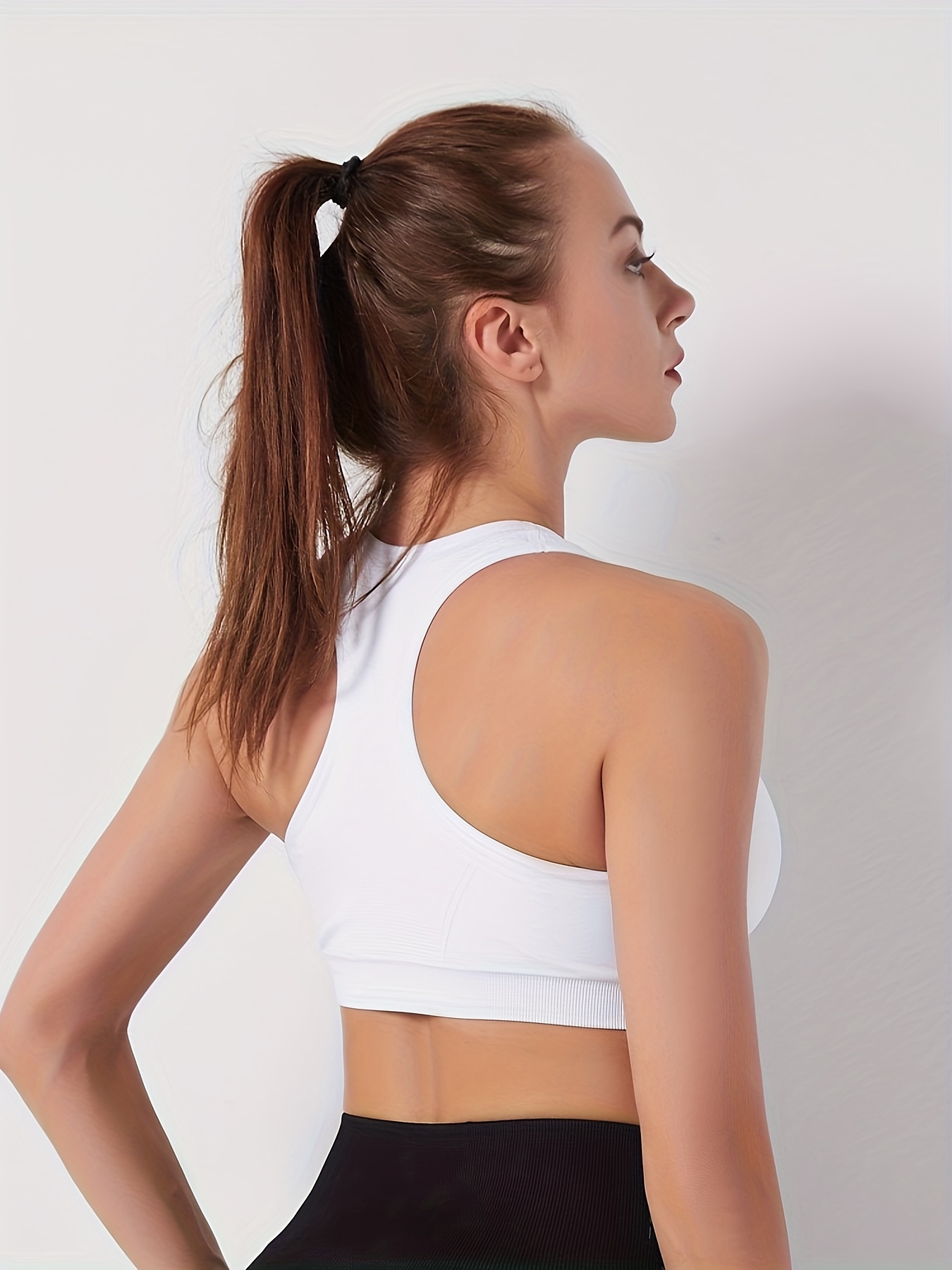 Cross Back Bra - White Comfortable Sports Bra