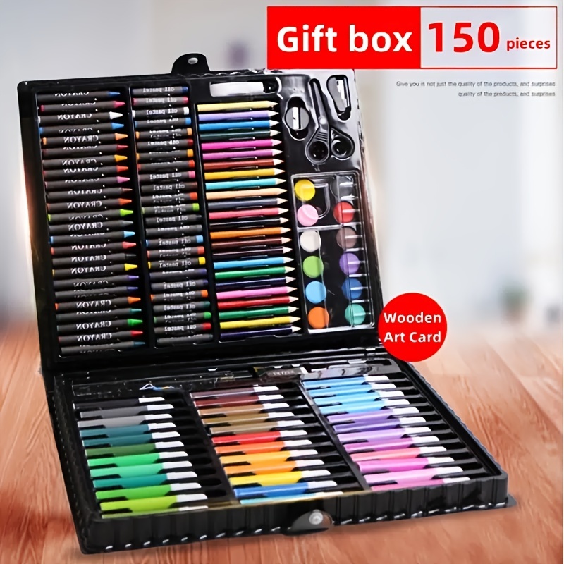 150Pcs Art Set Watercolor Markers Crayons Water Pen Drawing Set Artist  Painting Tools School S tationery Gifts