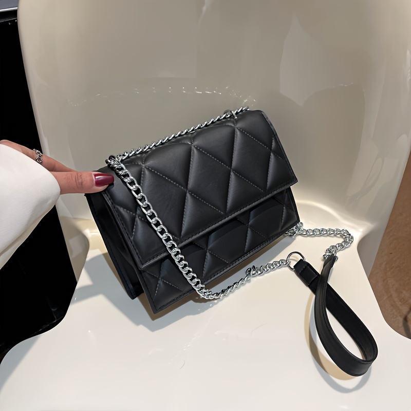 quilted diamond minimalist chain square bag temu - Temu
