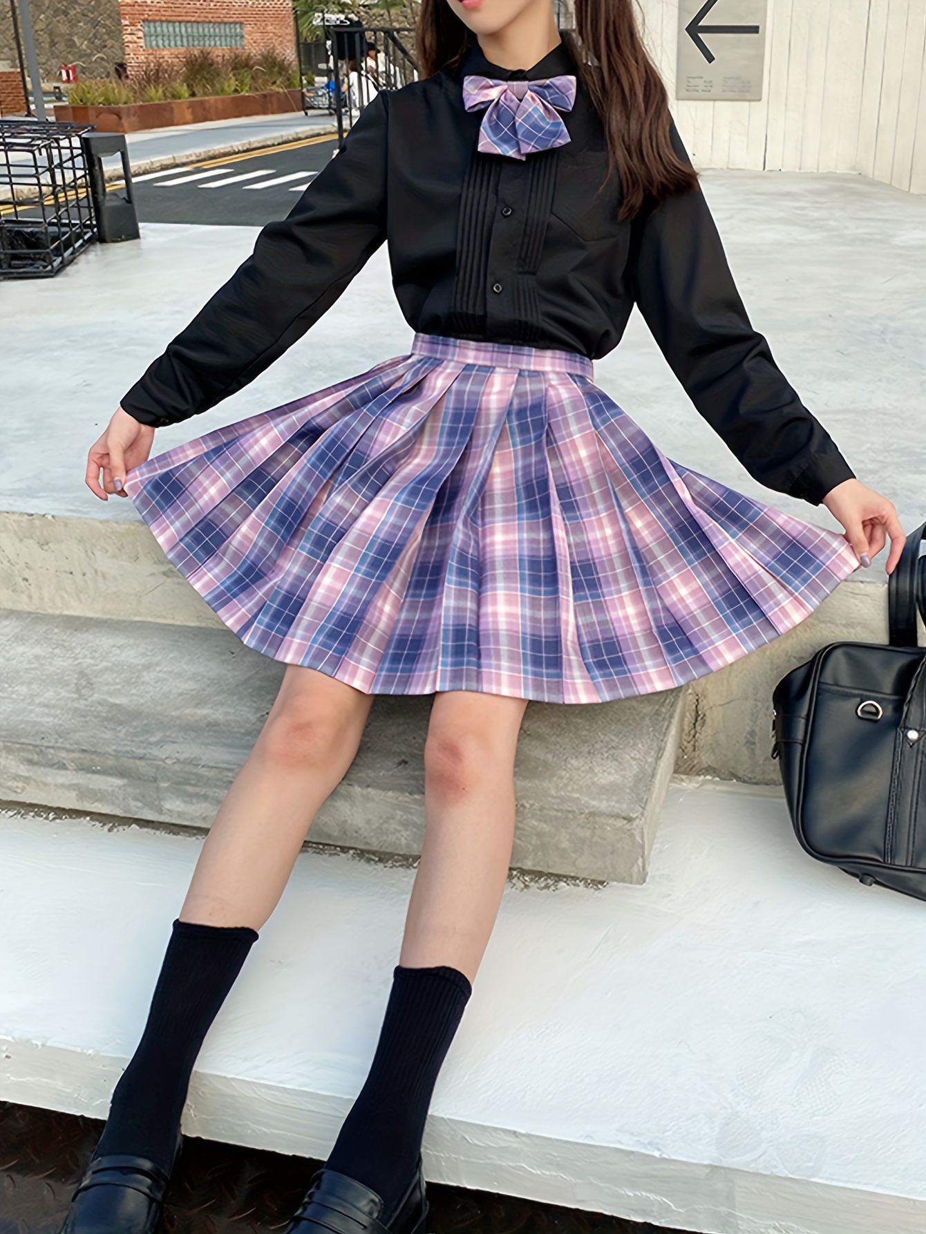 High Waist Mini Pleated Bow Skirt - Kawaii Fashion Shop