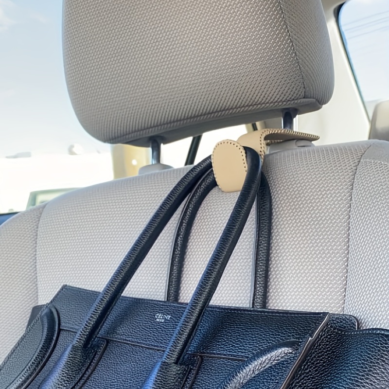 Car Headrest Hooks Leather Wraped Car Organizer Holder - Temu Canada