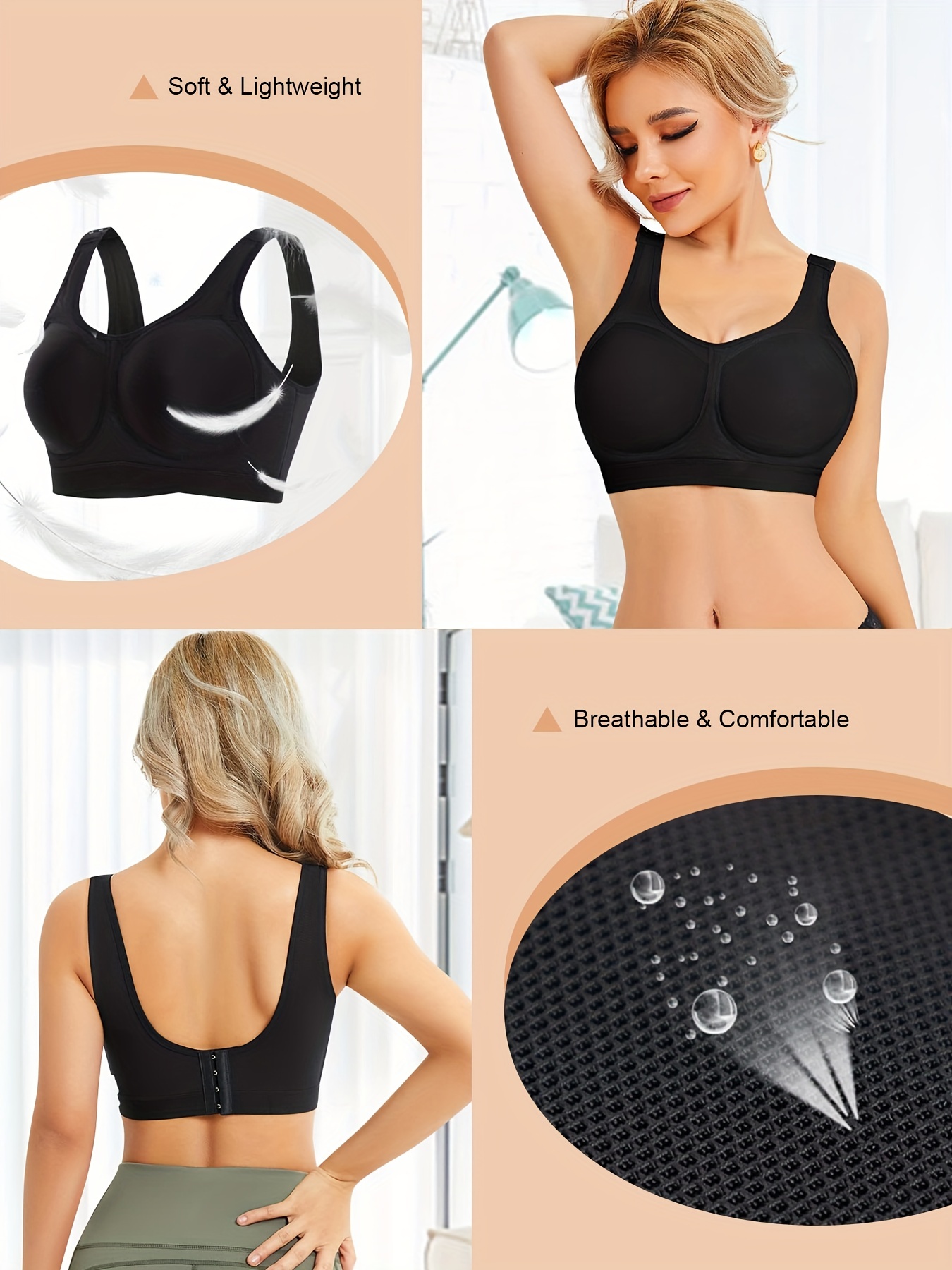 Girls Seamless Bra Wireless Gathered Adjustment Underwear Breathable Soft Lightweight  Bra