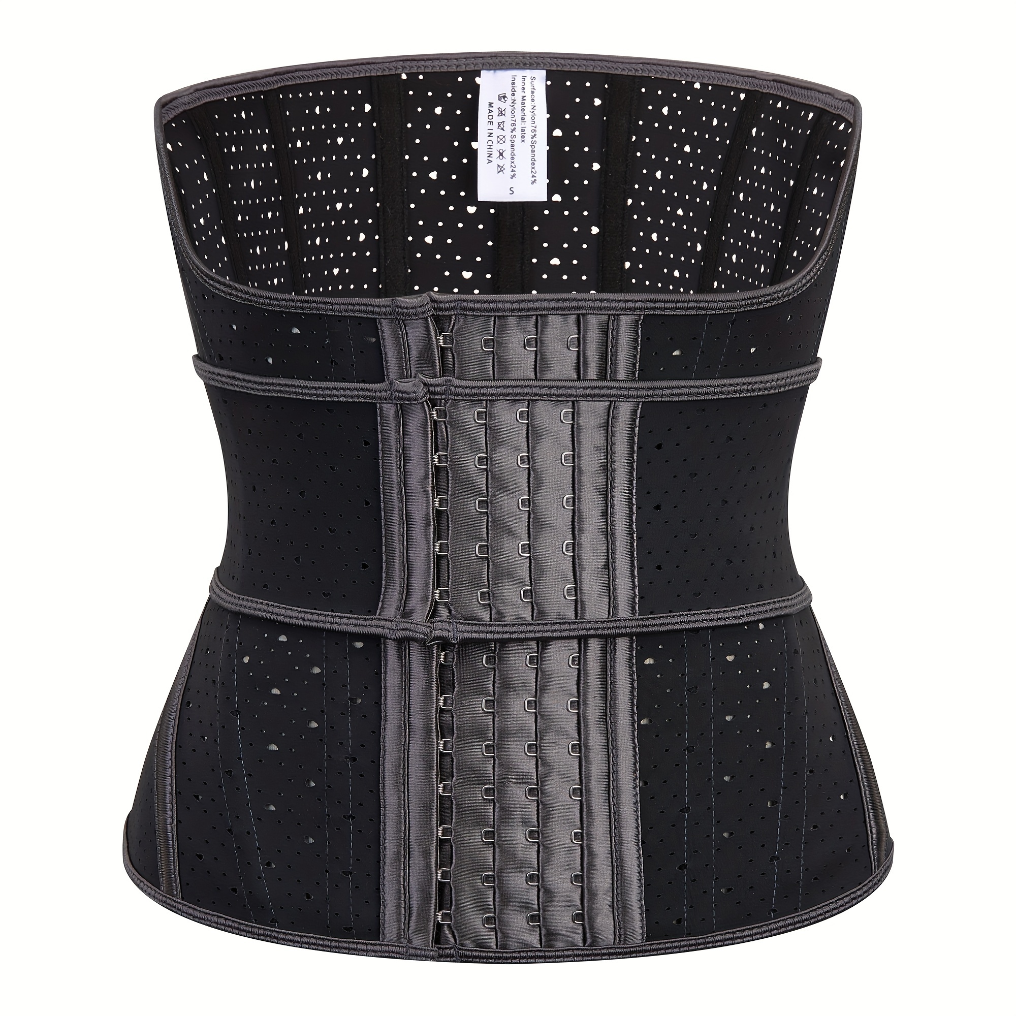 Waist Cinchers Skinny Belly Girdle Slimming Belt Body Shaper Black More  Size Three Breasted Front Buckle Latex Shapewear