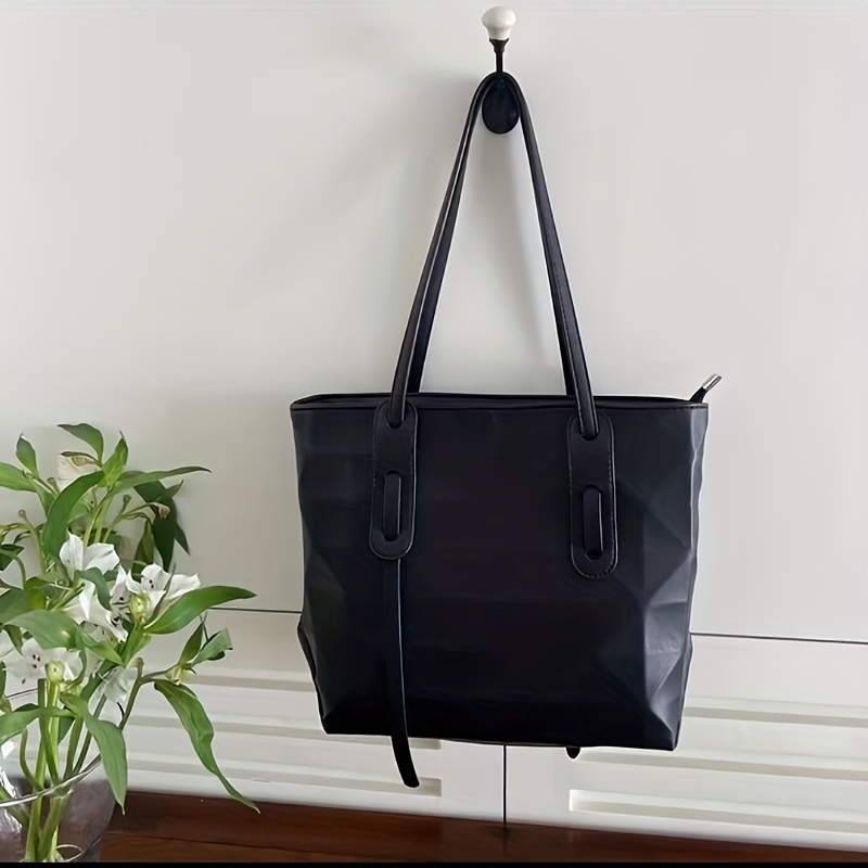 Simple Solid Color Tote Bag, Pu Leather Shoulder Bag, Large Capacity Purse  Satchel For Women - Temu United Arab Emirates