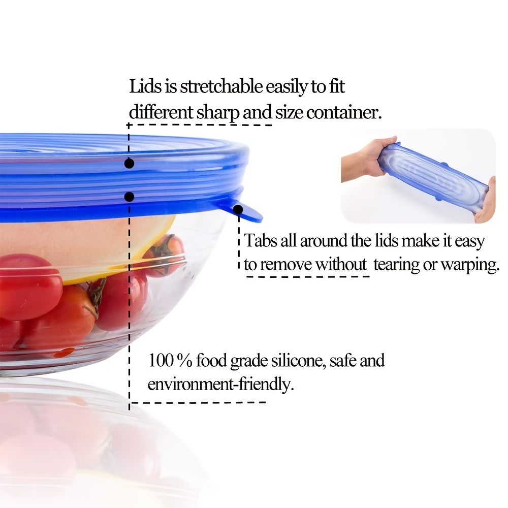 12-Piece Stretch and Fresh Stretchable Silicone Air-Tight Food Storage