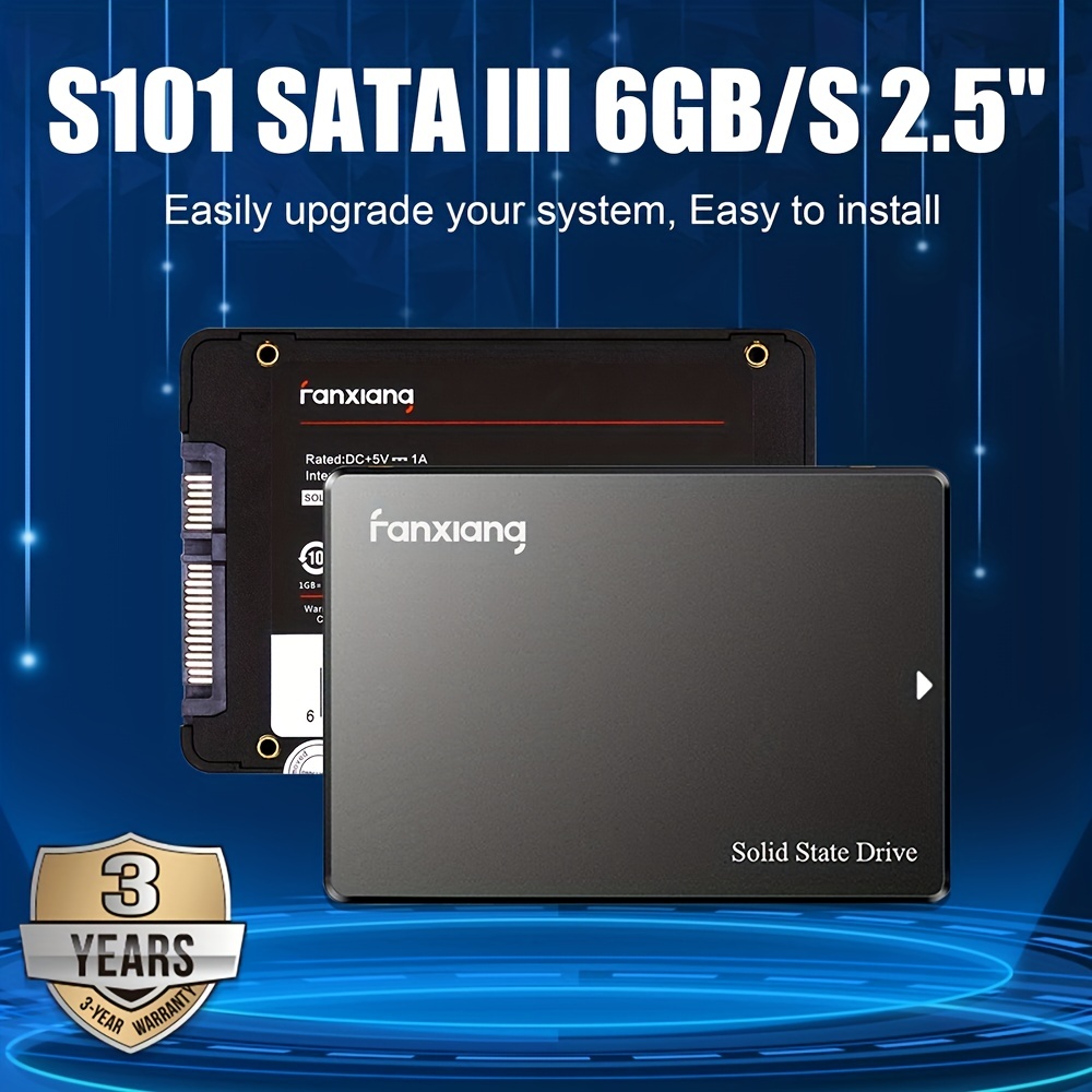 fanxiang s101 128gb 256gb 512gb 1tb 2tb 4tb ssd sata iii 6gb s 2 5 internal solid state drive read speed up to 550mb sec compatible with laptop and pc desktops black