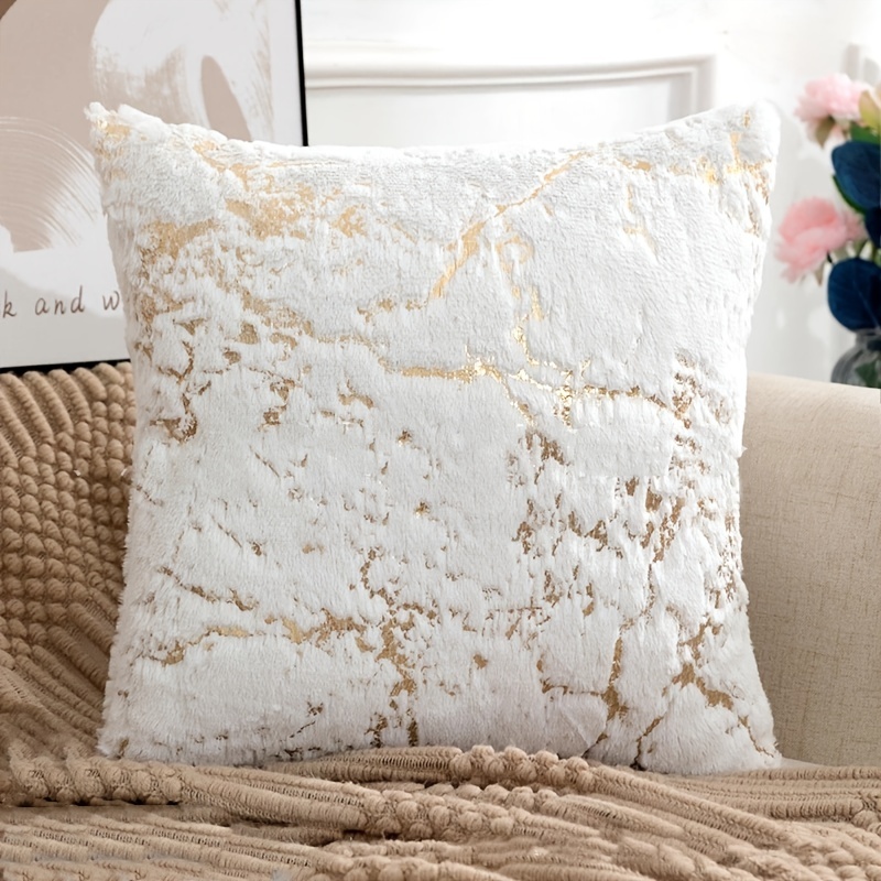 Solid Color Faux Rabbit Plush Double-sided Throw Pillow, Zipper Removal And  Washable Design, Pillow Core Included, Pillow For Home Sofa Living Room  Bedside Couch Bed - Temu