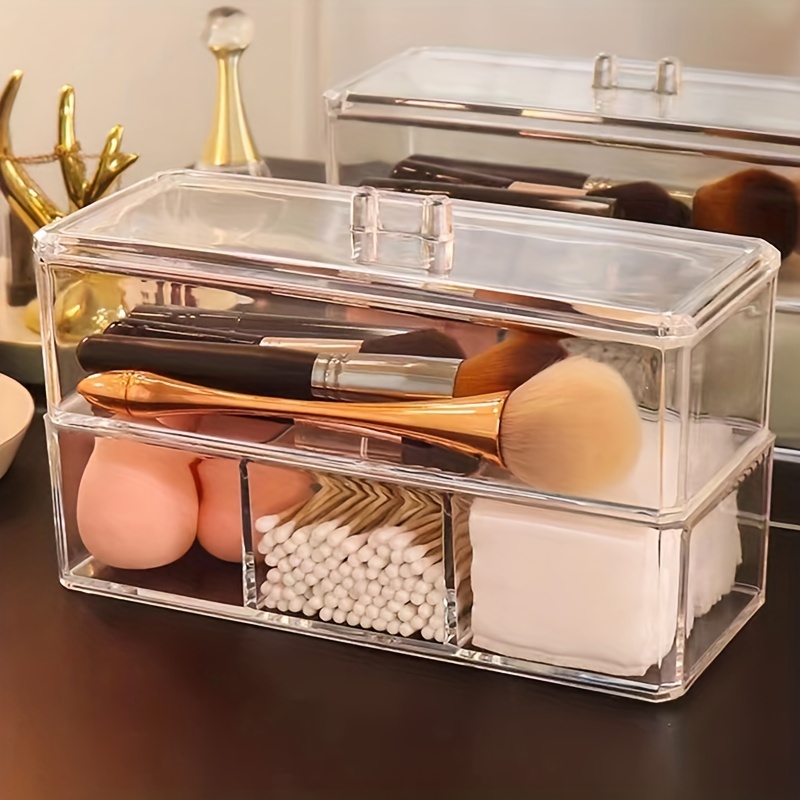 Acrylic Stackable Cosmetic Organiser with Dividers, Home Organisation