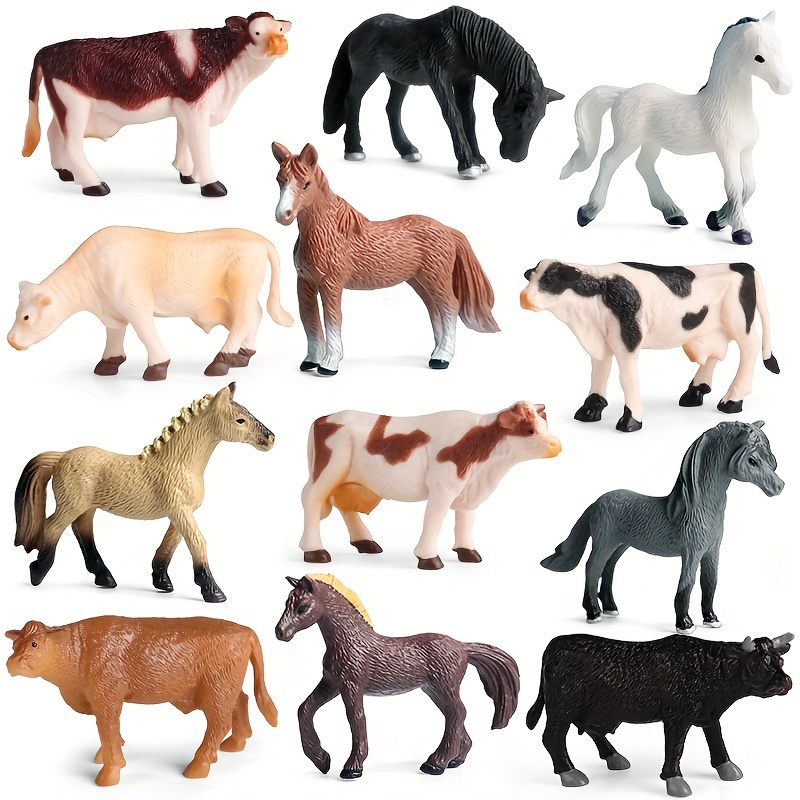 Large Farm Animals Figures, Realistic Simulation Jumbo Plastic Farm Figurines  Animal Toys Learning Educational Playset Party Favors Bath Toys Cupcake  Toppers for Toddlers Kids 