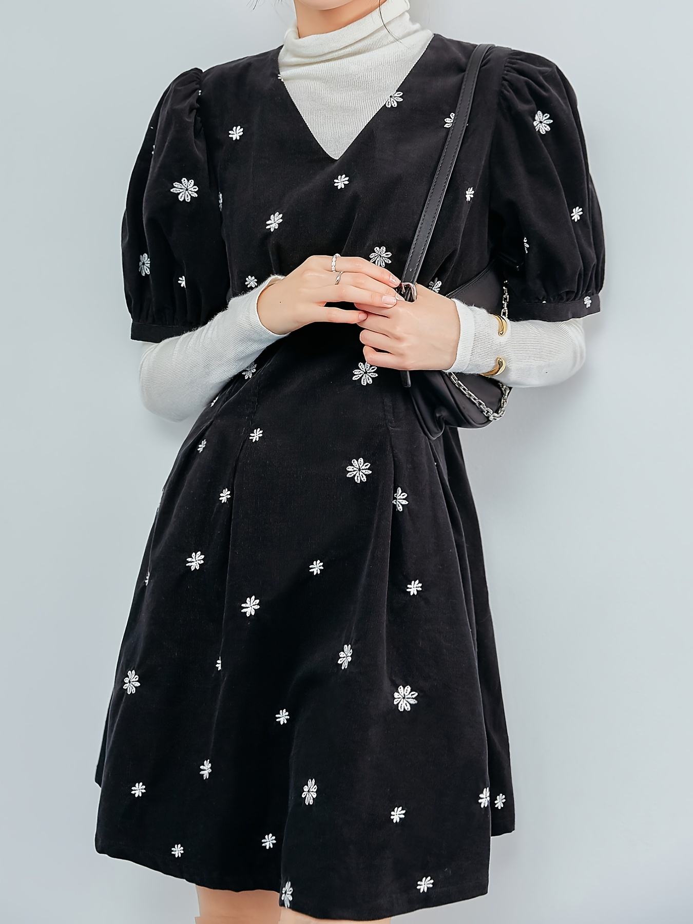 Casual Floral Print Dress V Neck Long Sleeve Dress Casual Every Day