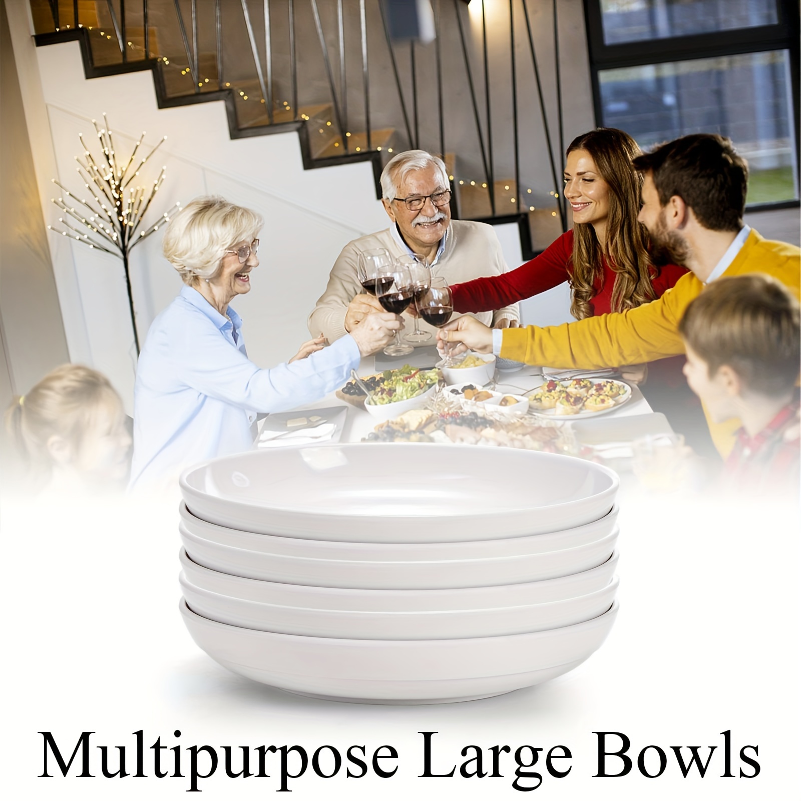 Buyajuju Porcelain Round Soup Plates, Pasta Bowls Set of 4, Classic White  Deep Soup Bowls, Ceramic Rimmed Bowls, 9.1 Inches Diameter with Rim Plates.
