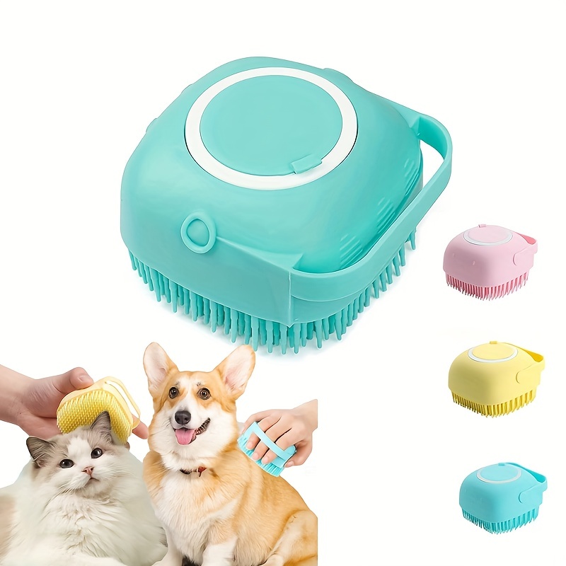 Pet Silicone Bath Brush Massage Scrub Brush For Cat And - Temu