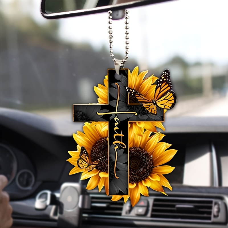 BUTTERFLY double Sided-green Car Charm/car Accessories Rear View Mirror  Decoration/pretty Car Decor/new Car Gift/car Accessory 