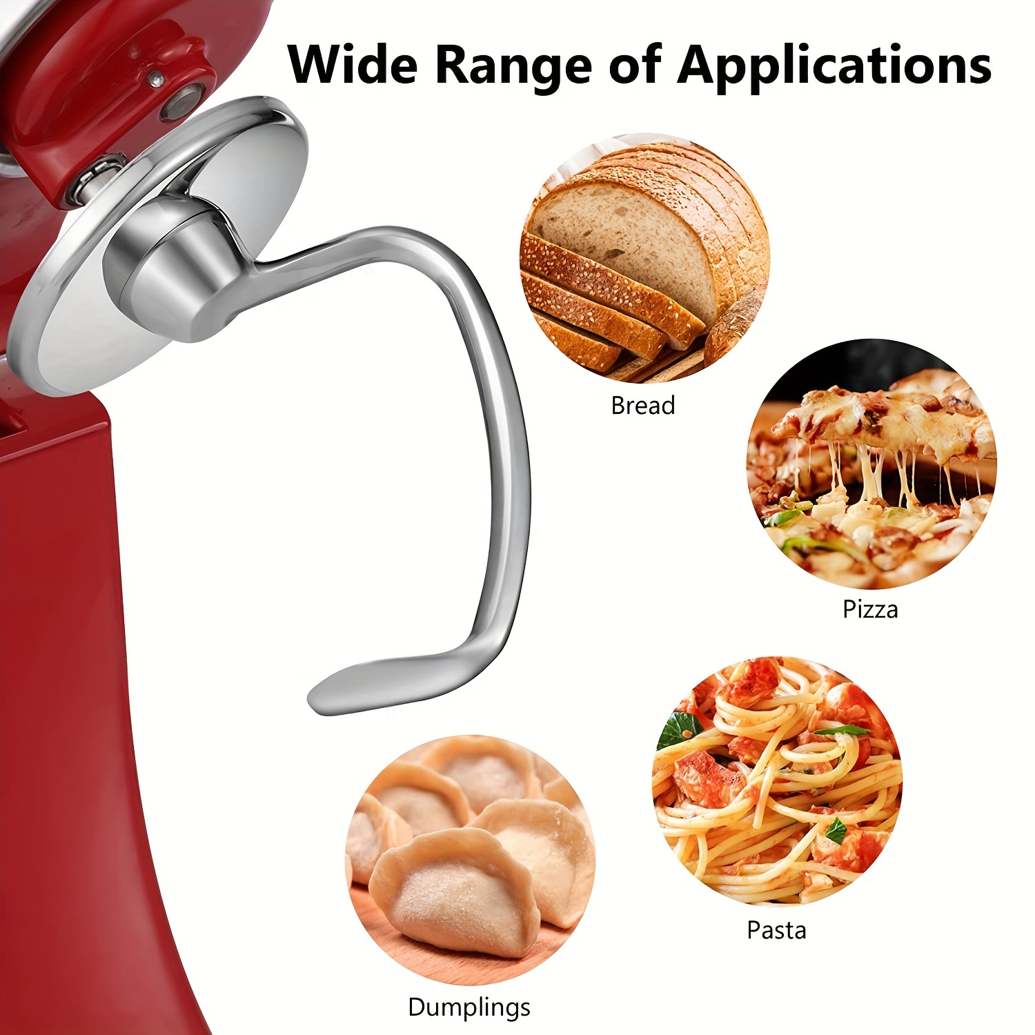 Kitchen Aid Stainless Steel Spiral Dough Hook Replacement, Stainless Steel  Spiral Dough Hook Replacement For Kitchen Aid 4.5qt&5qt Bowl Tilt Head  Stand Mixers, Rustproof&easy Clean, Efficient Kneading For Bread, Pizza,  Pasta, 