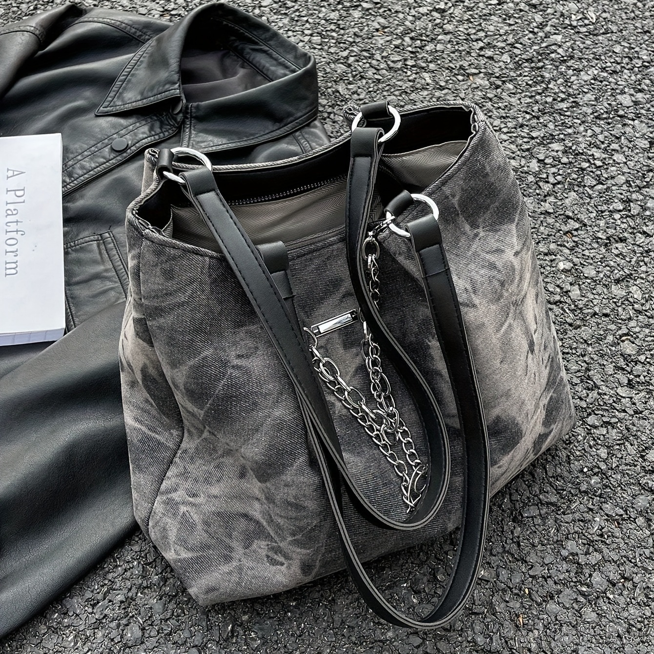 

Large Capacity Niche Design Tote Bag, Novelty Shoulder Bag, Trendy Outdoor Storage Handbag